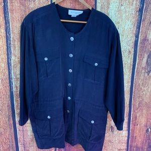 Vittadini Sport navy silk blouse